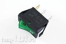 Выключатель одноклавишный KCD3 с зеленой сигнальной лампой